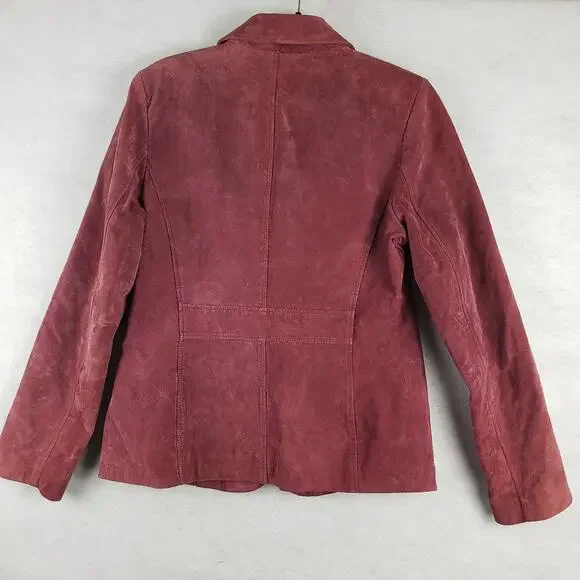 Style & Co Women's 14 Suede Leather Jacket Rusty Red Distressed Western Boho - Picture 7 of 8